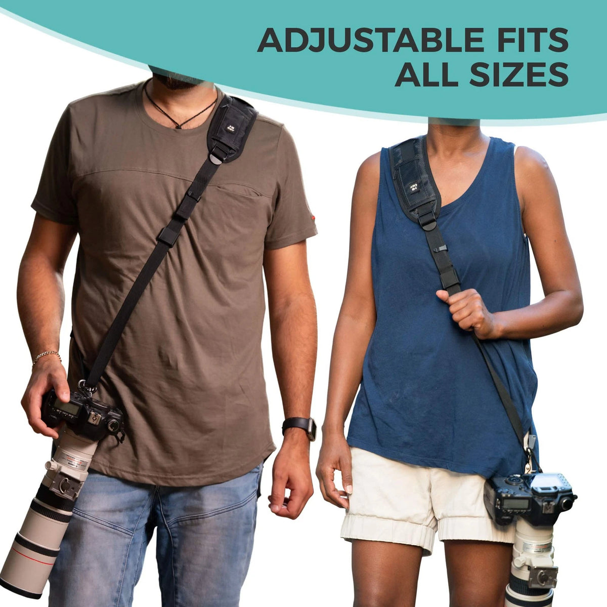 HiiGuy DSLR Camera Strap For Photographer – Extra Long (44 Inch), Black