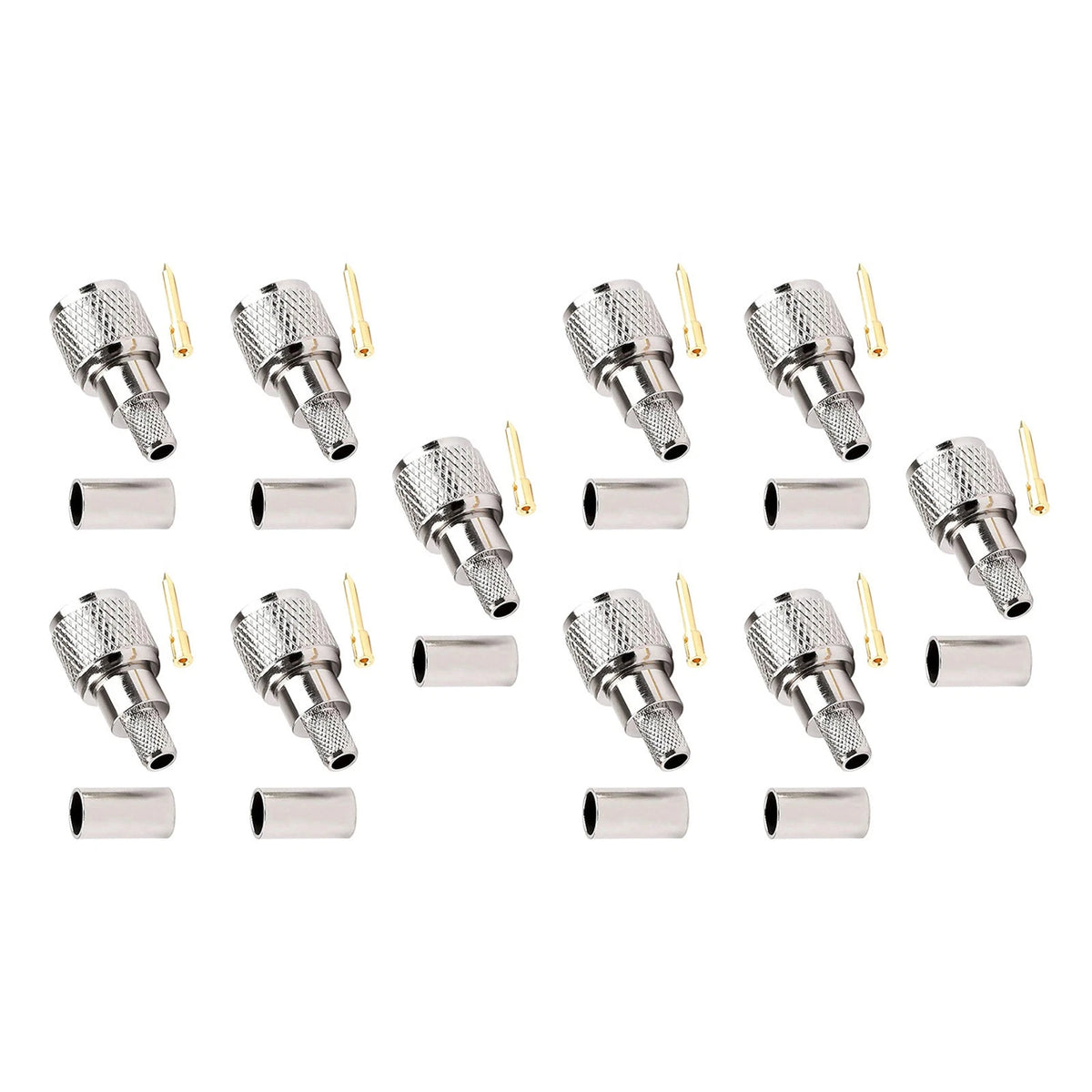 10x Mini-UHF Male Crimps Connector For RG-58/U Cable Radio Antenna Brass