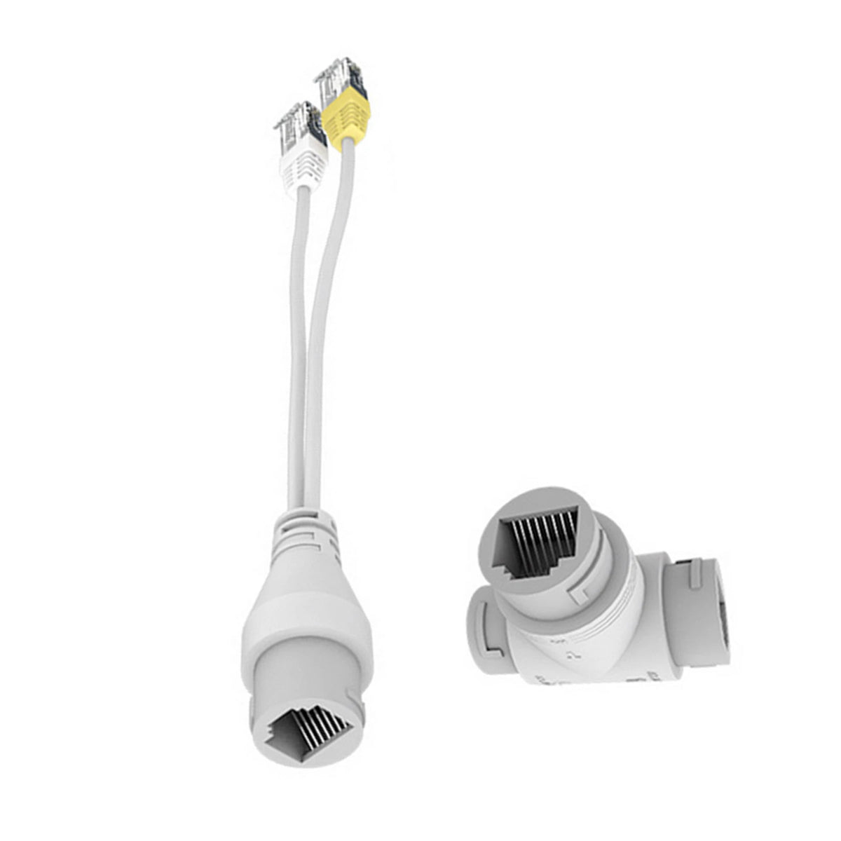 1Set POE Splitter 2-in-1 Network Cabling Connector Three-way RJ45 Connector