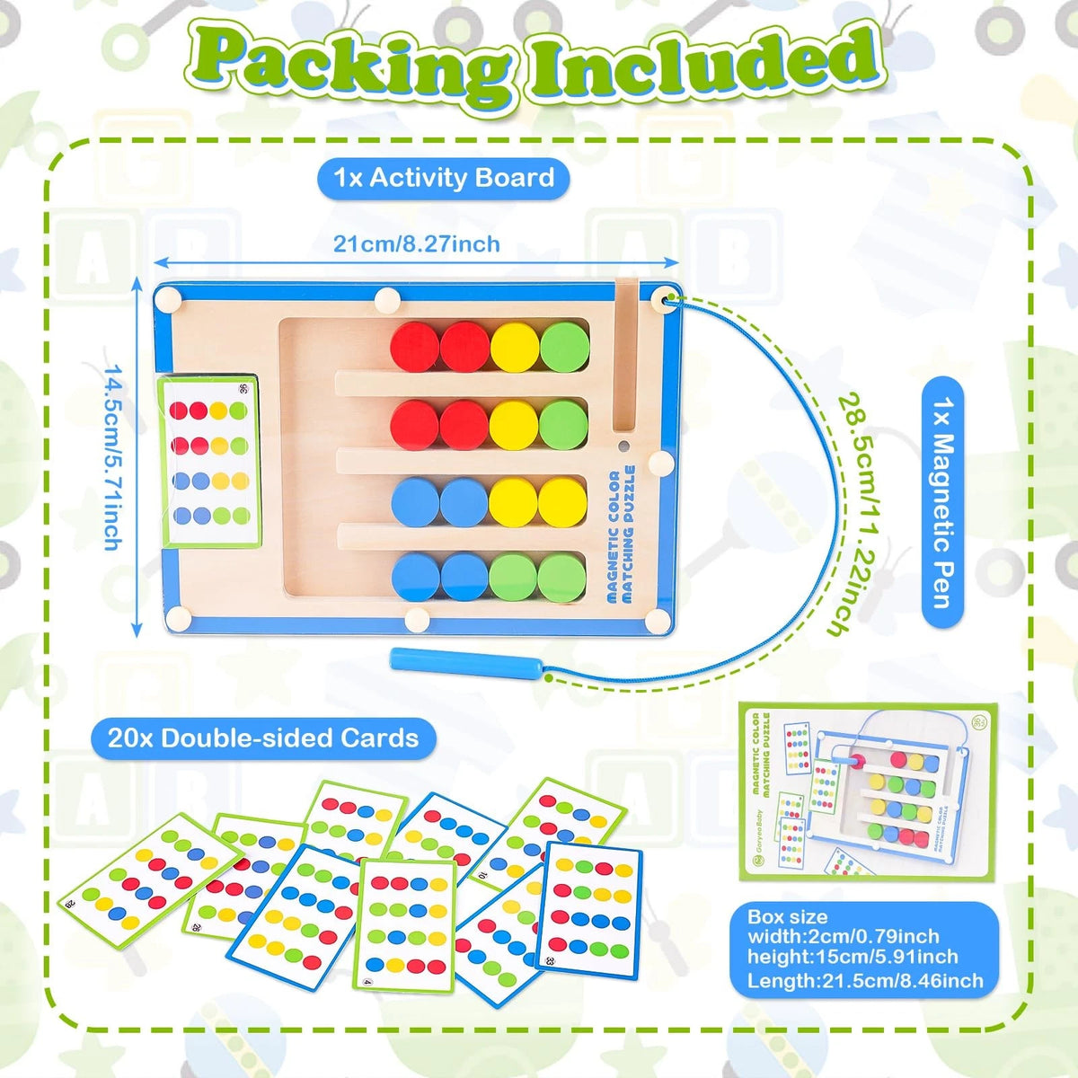 Kids Montessori Magnetic Wooden Toys: 3 4 5 6 7 Year Medium, Matching Puzzle