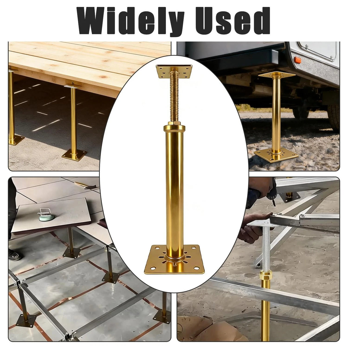 6 PCS House Floor Jacks Post Pole for Leveling, 12" - 16.5" Height Gold