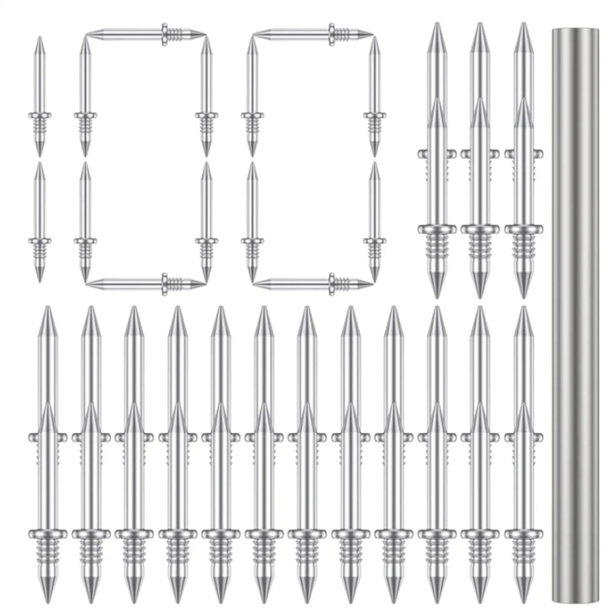 100Pcs Double-Head Seamless Installation Metal Nail For Skirting Thread