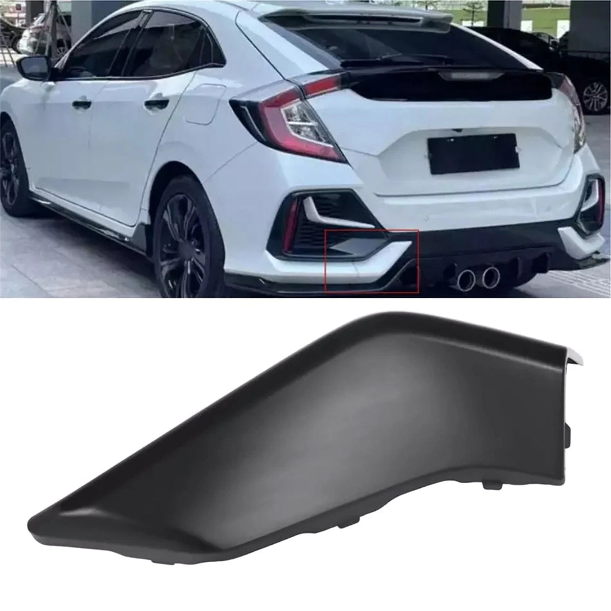 Rear Bumper Tow Hook Cover Cap Replacement For Honda Civic Hatchback 2016-21