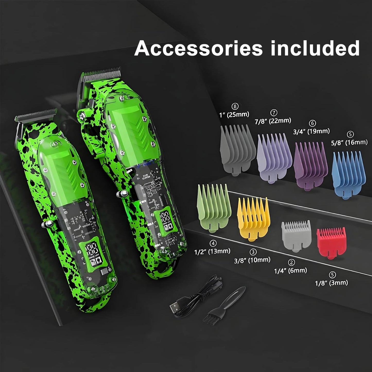 Hair Trimmer Kit for Men,Professional Barber Set Beard Green
