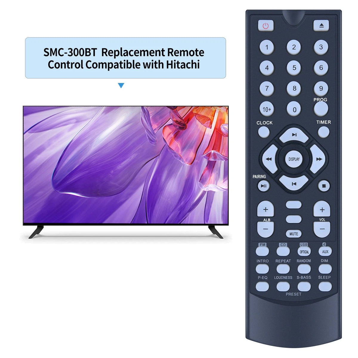 Replace Remote Control For Hitachi AXM649U AXM510E Bluetooth Micro Hi-Fi System