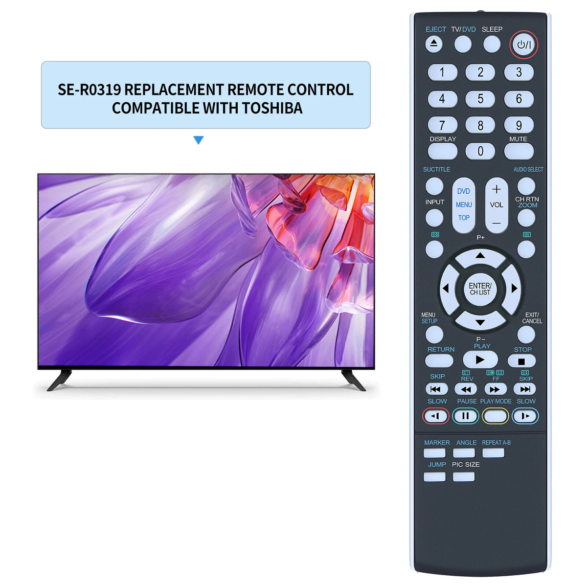 Replacement Remote Control For Toshiba SE-R0319