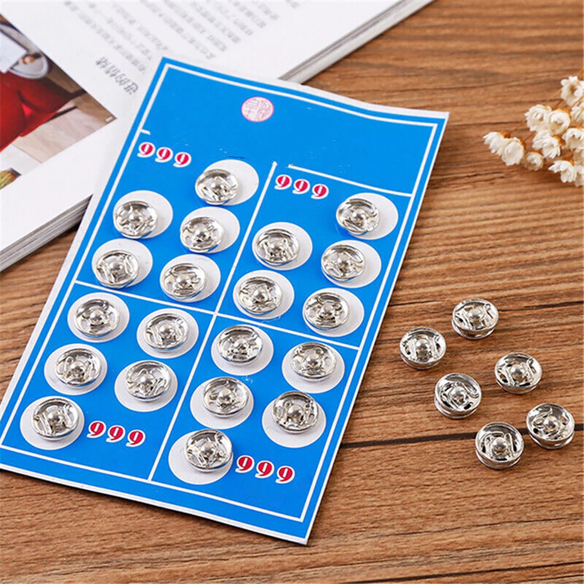 20Pcs 1.3cm Diameter High Hardness Stainless Snap Buttons For Sewing Clothing