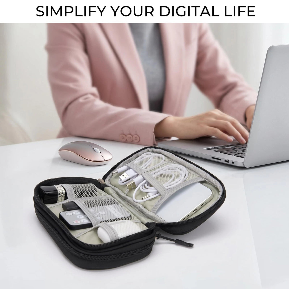 Airkit Electronics Organizer Travel Case Waterproof Double Compact, Black