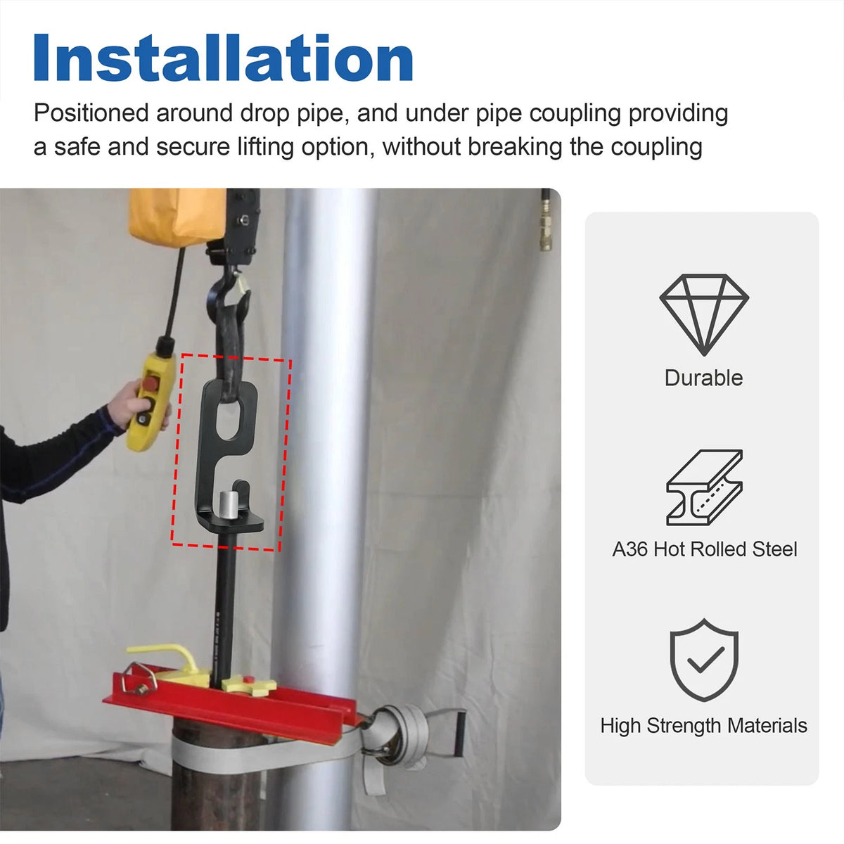 Heavy Duty Pipe Elevator Well Pump Installation Drop Pipes Puller