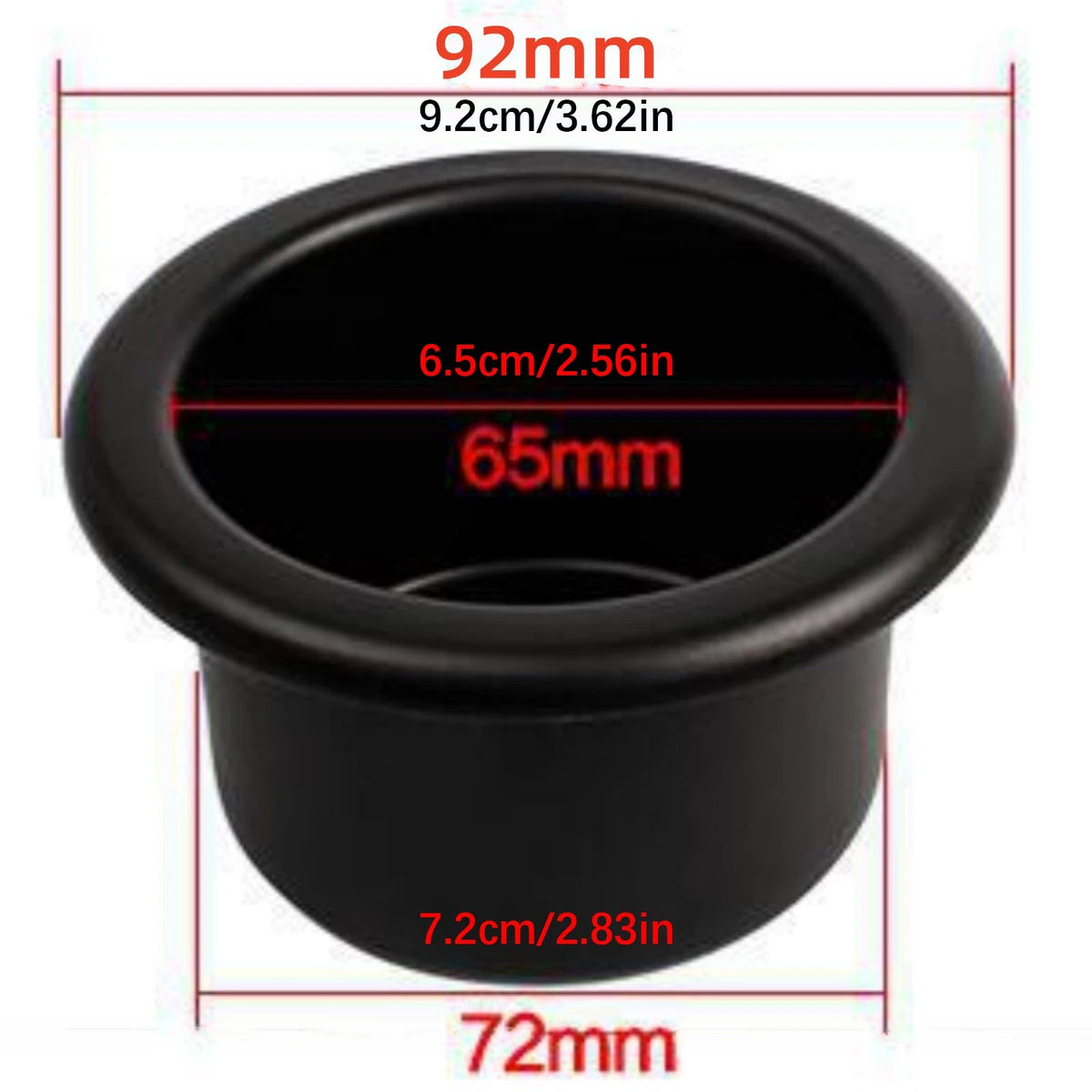 3x Black Plastic Cup Holders Fit For Boat RV Car Truck Inserts Universal Size