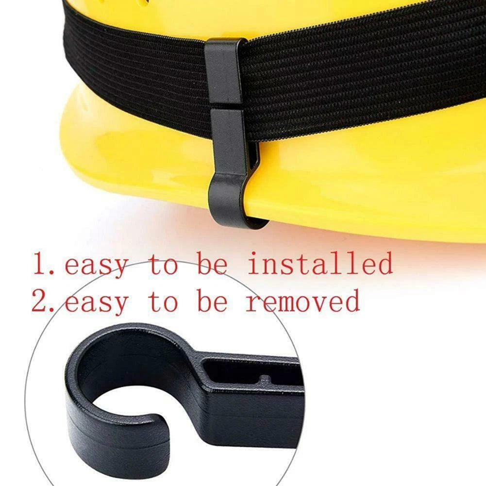 20Pack Headlamp Clips Attachment Head Light Clamps Black Hard Safety Cap Hook