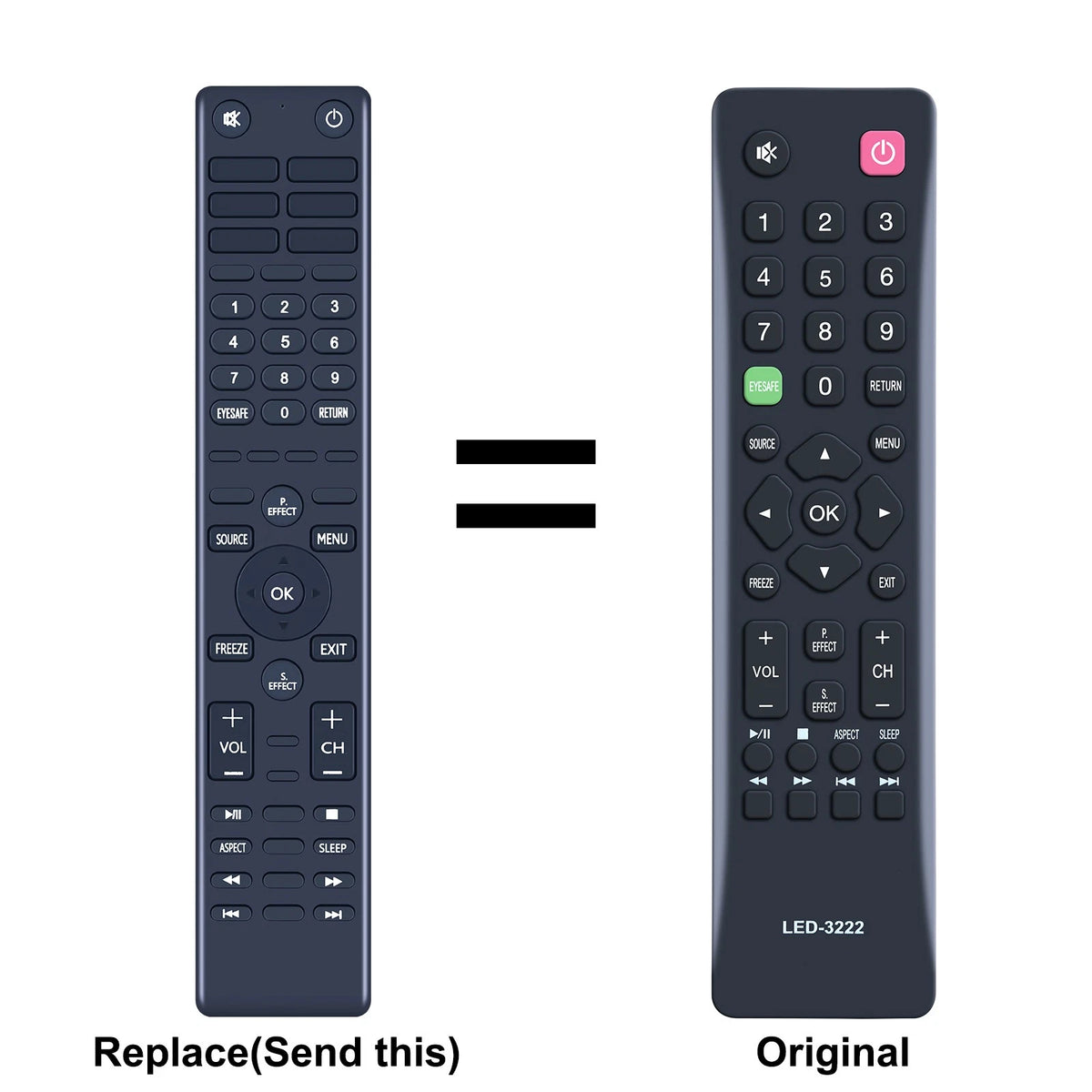 LED-3222 Replacement Remote Control For Intex 539C-260201-W320