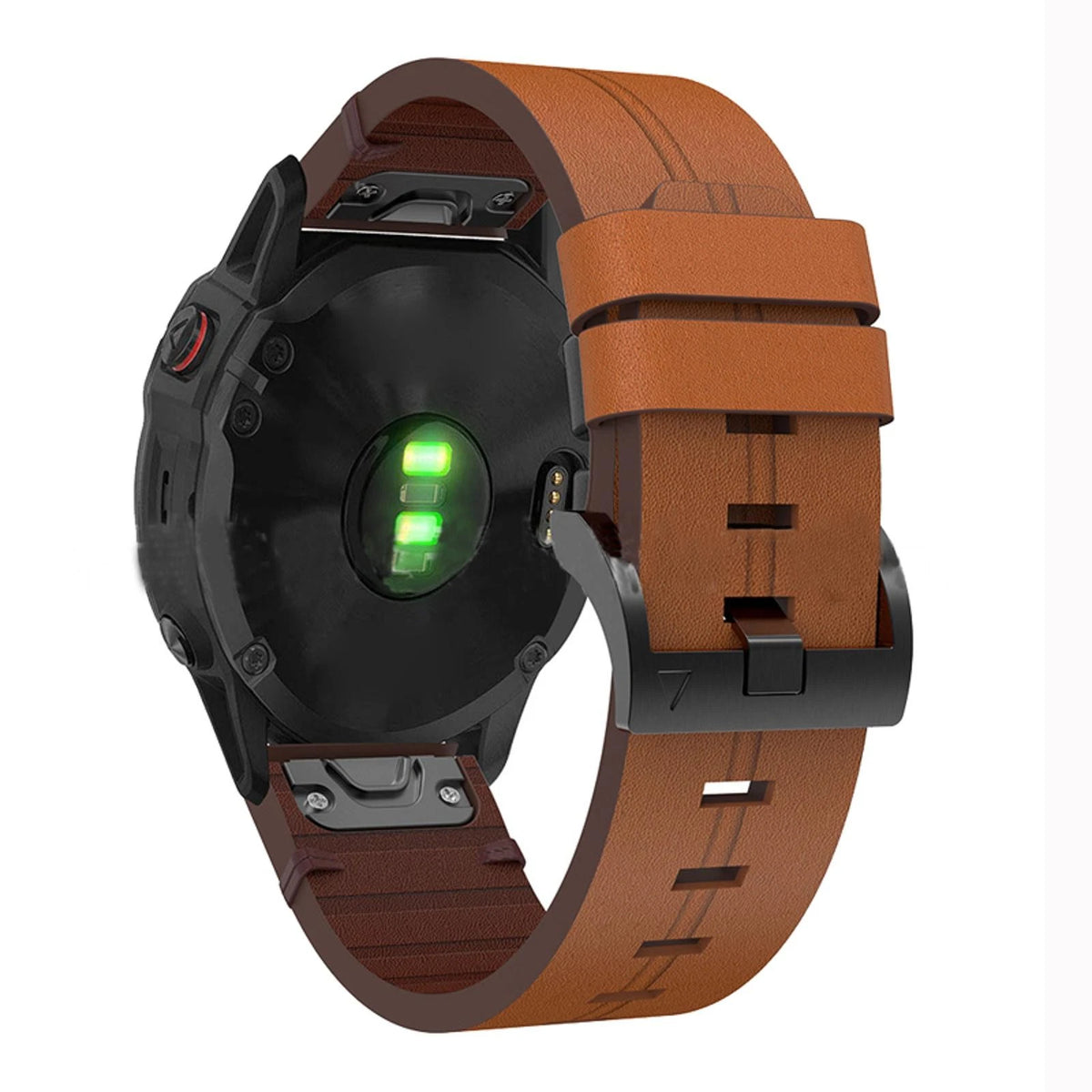 22mm Brown Leather Watchband Strap Quick Wristband For Garmin Fenix 5 6 7 B