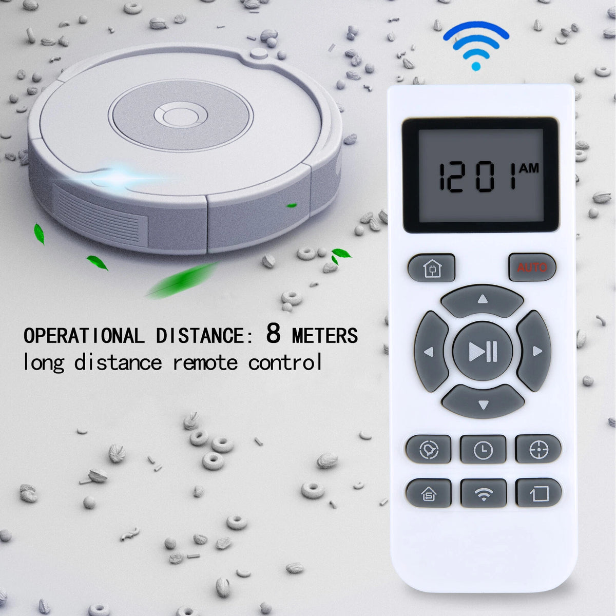 Remote Control For Ecovacs RC1507 Deebot Robotic Vacuum N79 N79S M80 white