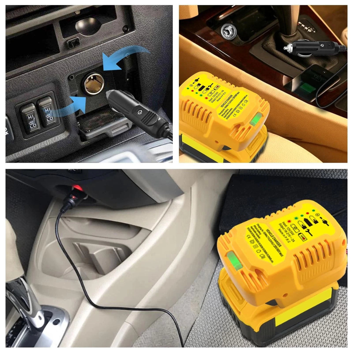 For DeWalt 18V 20V MAX Li-ion Battery Car Charger Compact Design w LED Status