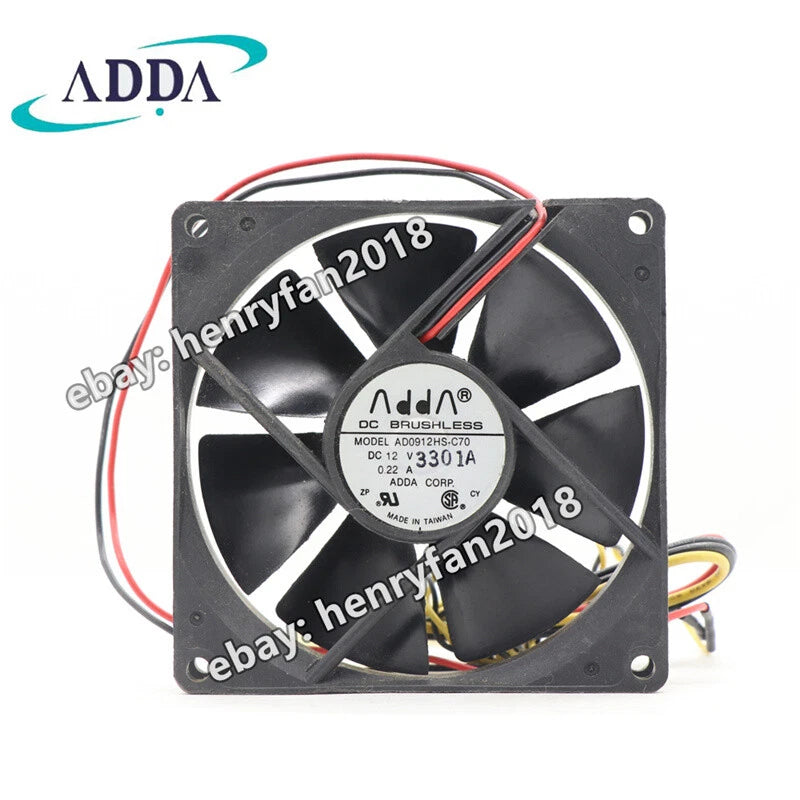 ADDA AD0912HS-C70 Axial Cooling Fan DC 12V 0.22A 92*92*20mm CPU/Case Fan