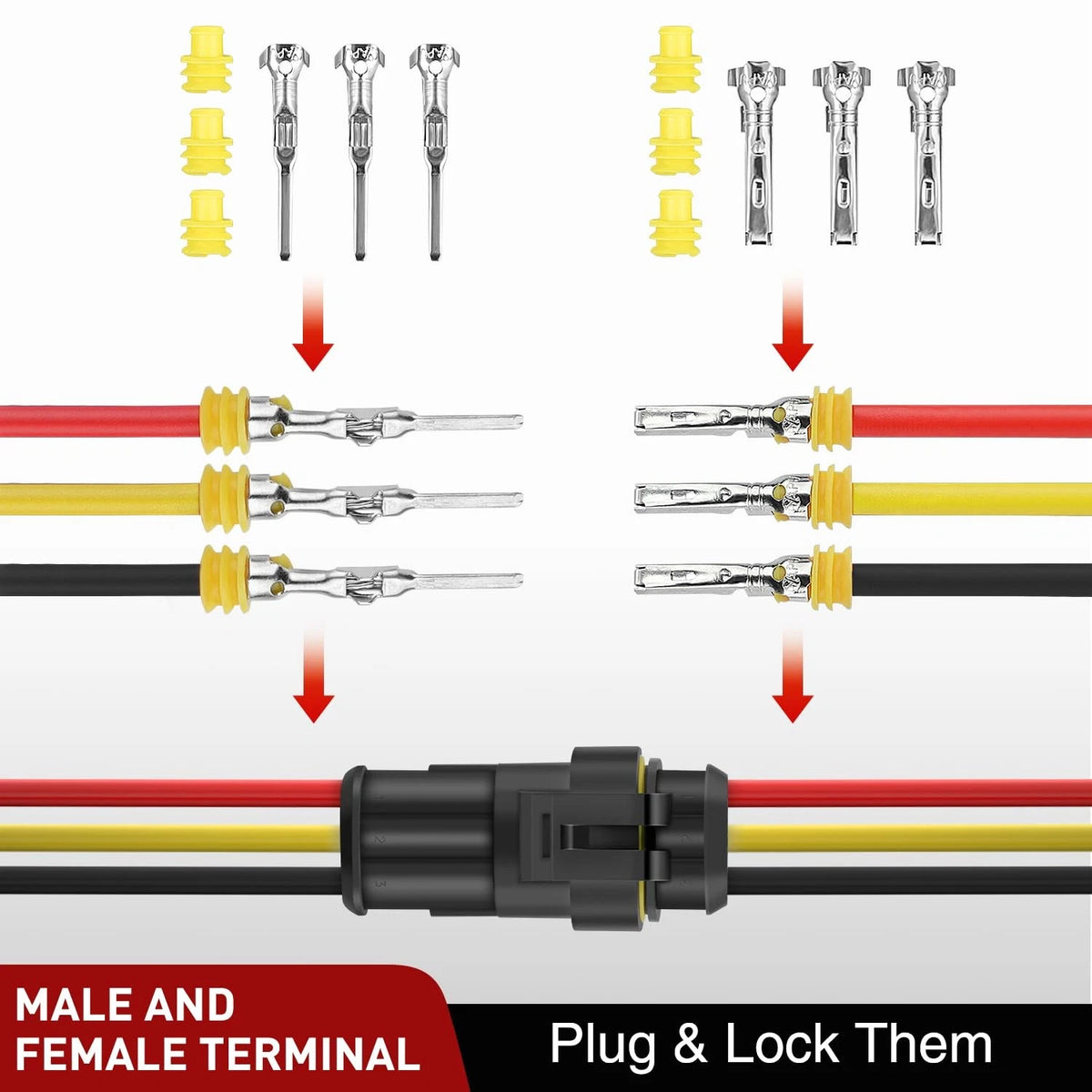 Nilight 622PCS 1 2 3 4 5 6 Pin Electrical Connector 1-6Pin 622Pcs