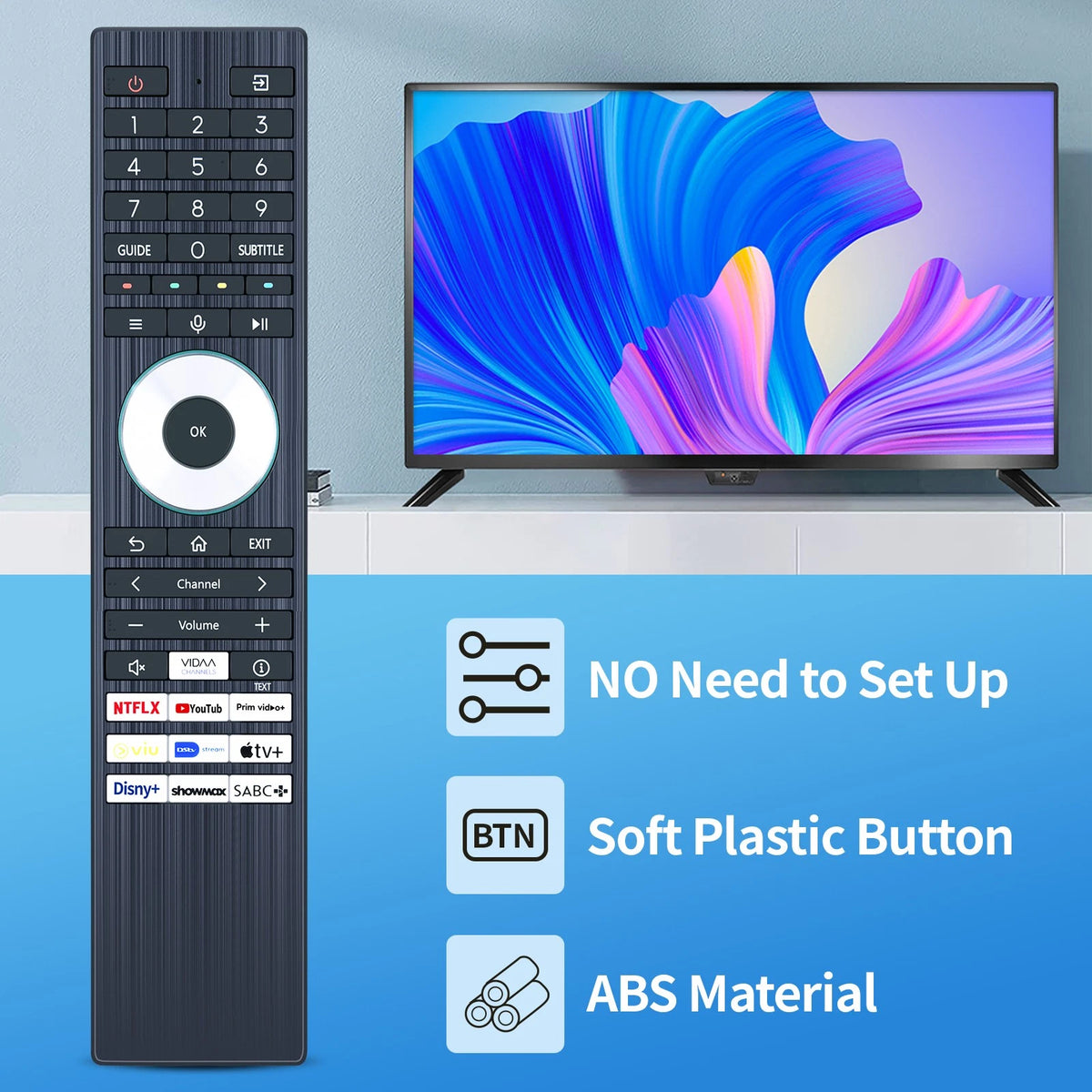 ERF3Q98T Replacement Remote Control For Toshiba Smart TV With SABC