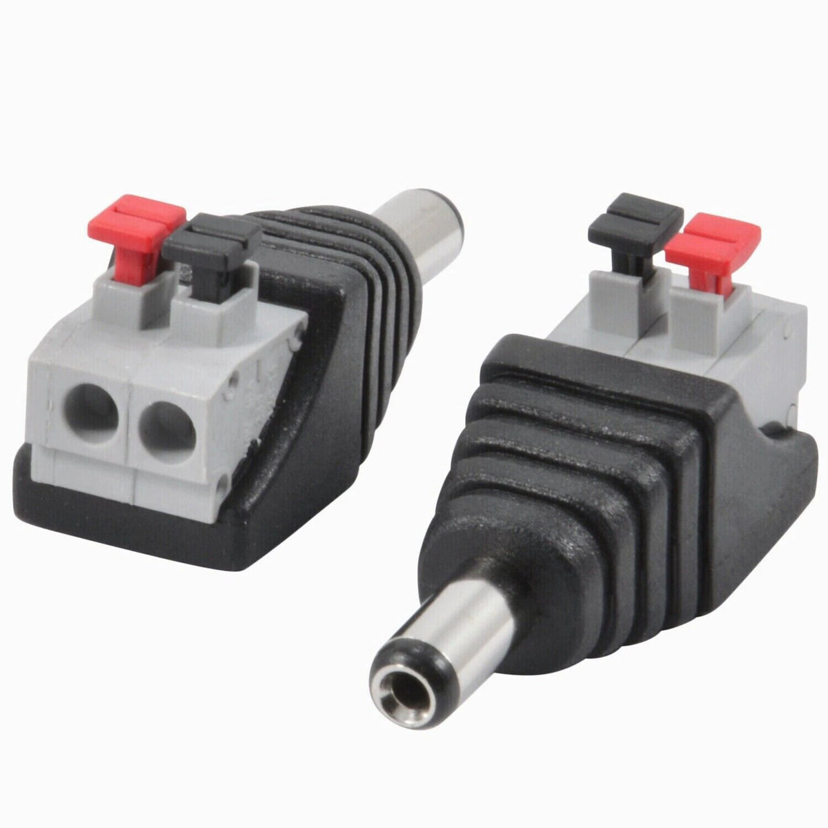 10pcs Male 5.5mm x 2.1mm DC Power Jack Screwless Quick Connect for LED 12V 24V