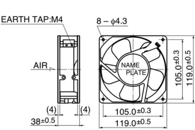 NMB 4715MS-12T-B50 Axial Fan AC 115V 14.5W 120*120*38mm Power supply Cooling Fan