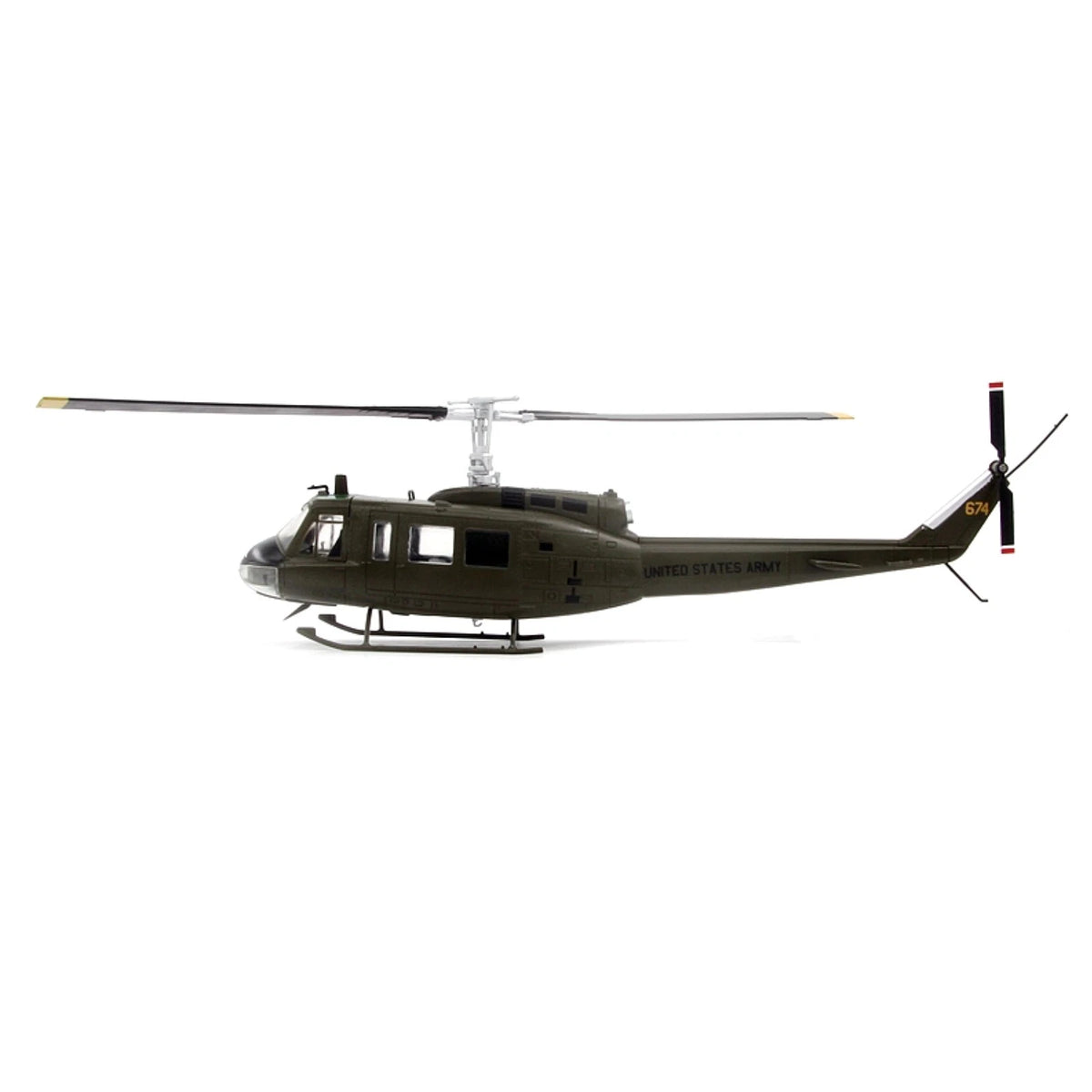 Authentic UH-1 Iroquois Helicopter Diecast Model 1:48 Scale Rotating Parts Gift