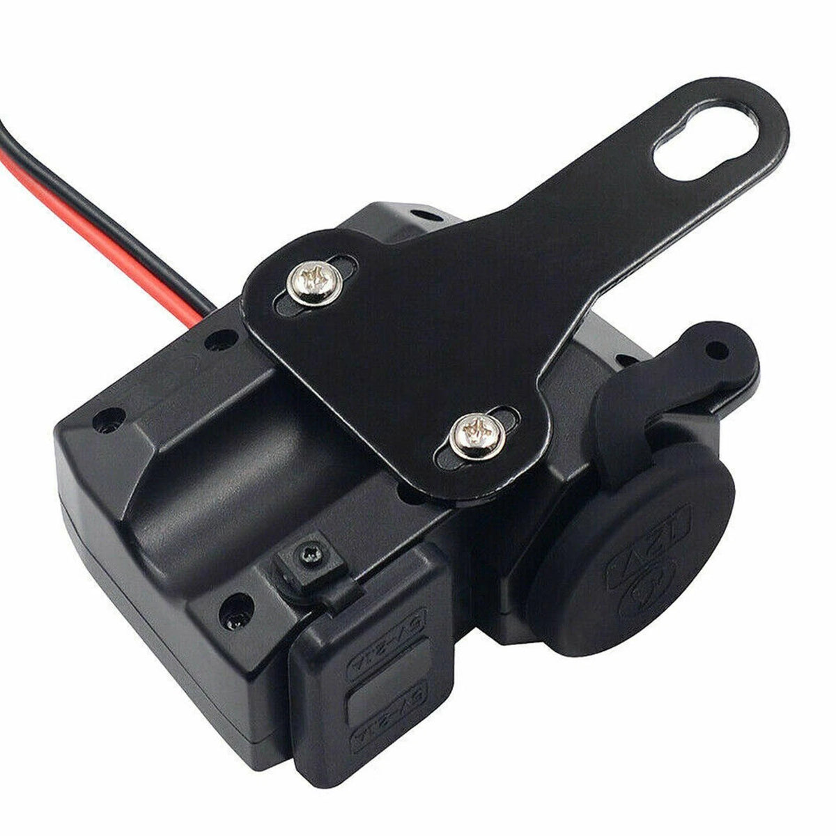 Motorcycle Cigarette Lighter 12V Dual USB Charger LED Digital Voltmeter Socket E