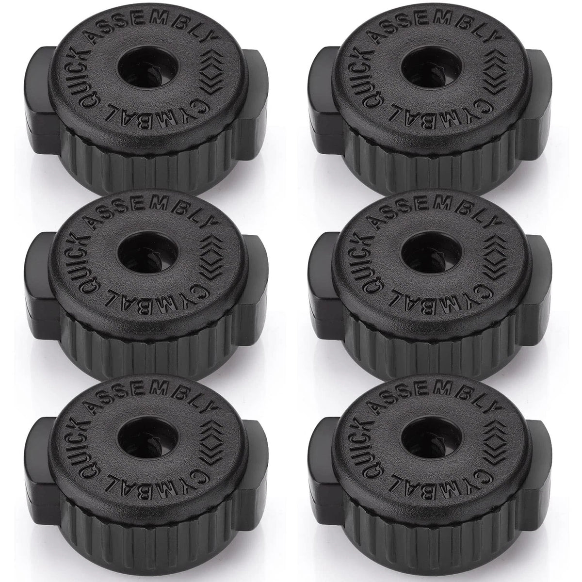 Facmogu 6PCS Black Plastic Cymbal Nuts, 8mm Quick-set Nut for