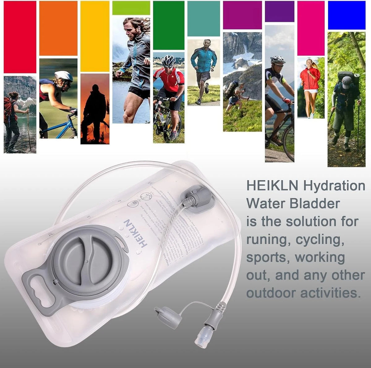 Hydration Bladder 1.5L-2L-3L,Leak Proof Water Reservoir, BPA Free 2L White