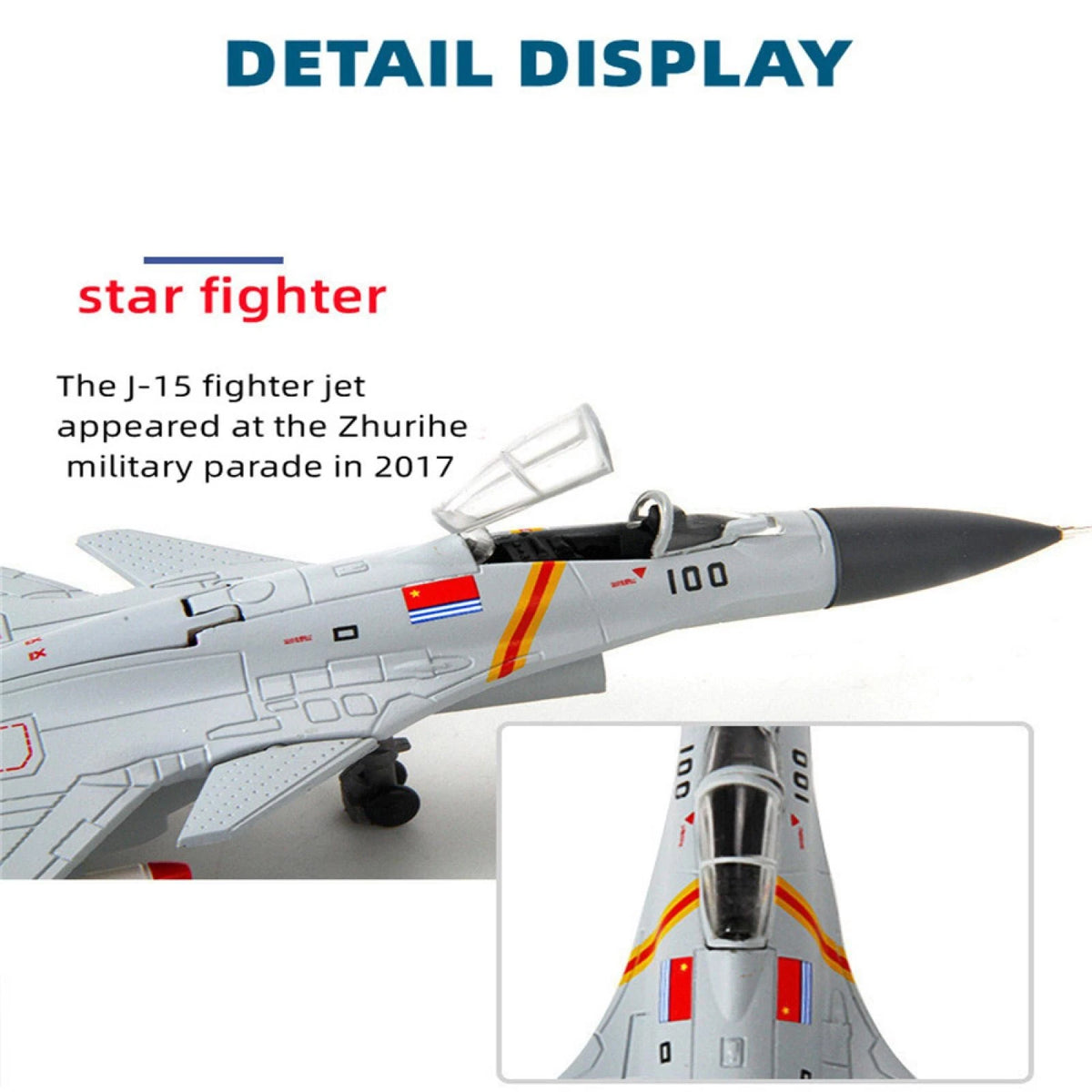 1:100 J-15 Military Scene Fighter Aircraft Diecast Plane Model China Air Force