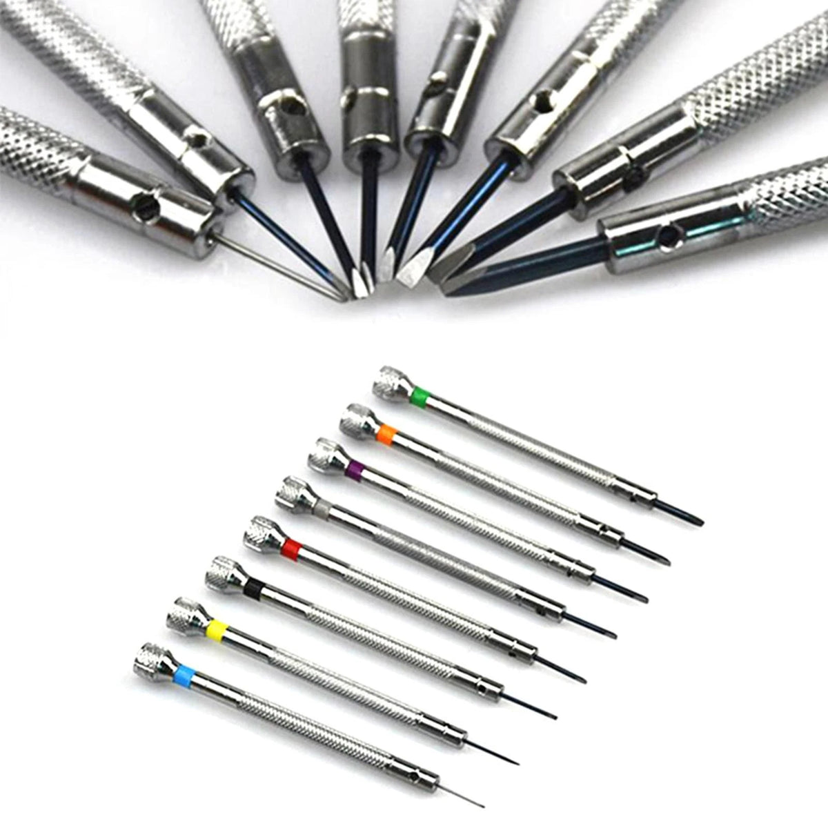 13Pack Metal 0.6-2mm Slotted 1.2-2mm Cross Screwdriver Watchmaker Repair Tool