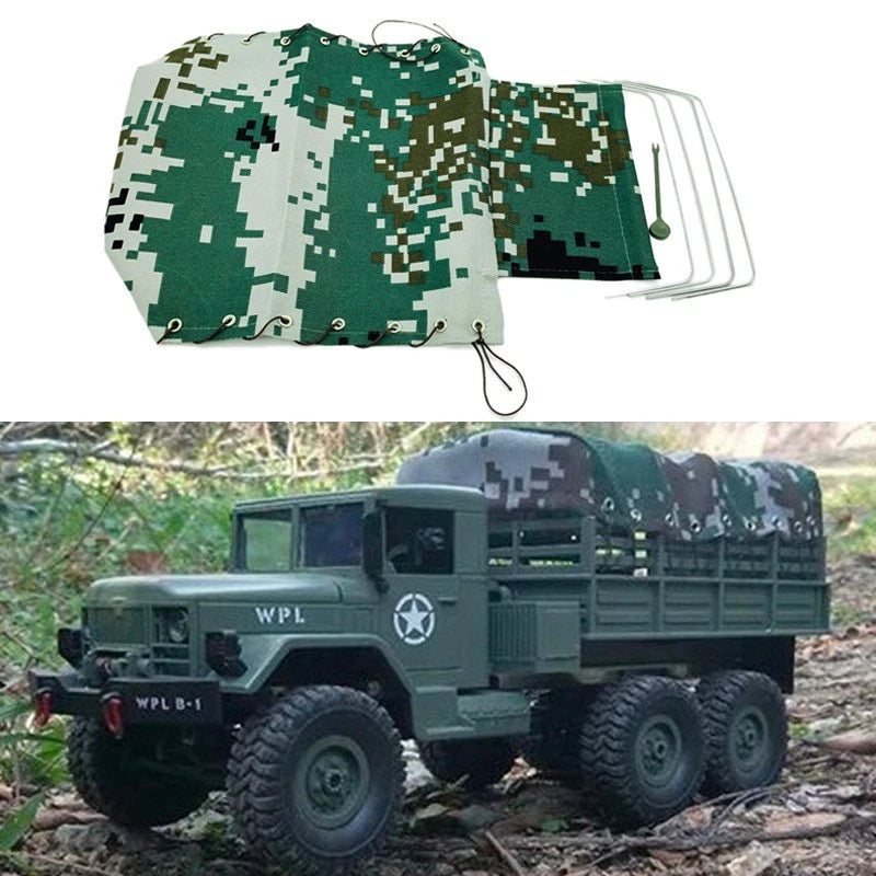 1/16 RC Truck Canvas Hood Cover Cloth For WPL B-16/B-16K Militar Vehicle