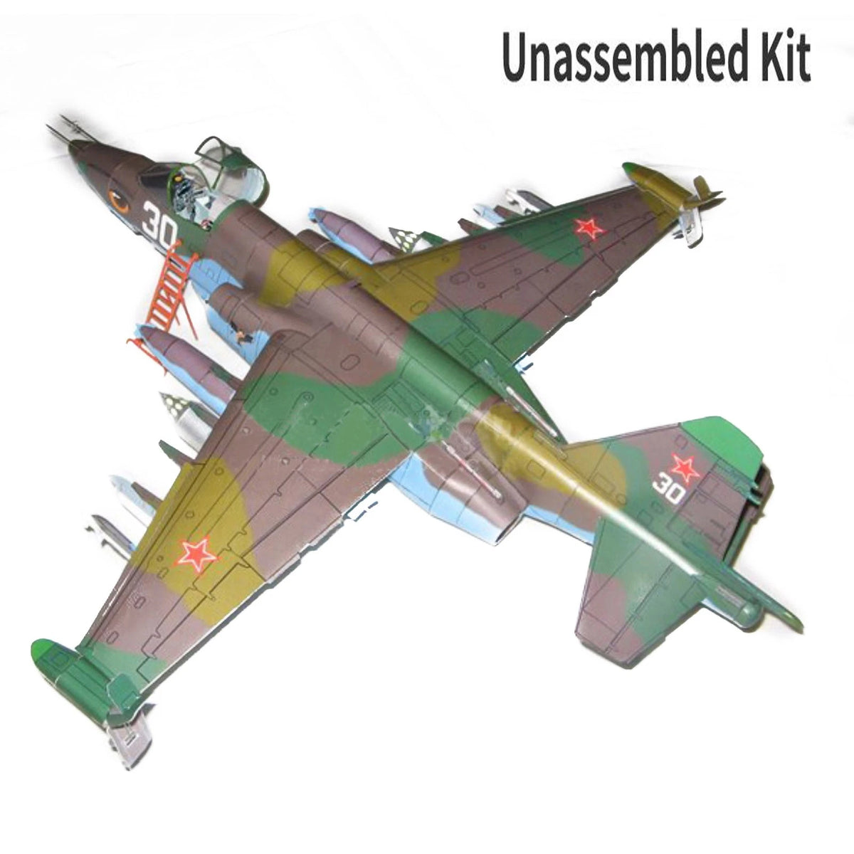 1:33 Sukhoi Su-25 Attack Aircraft Frogfoot Fighter Paper Unassemble Gifts