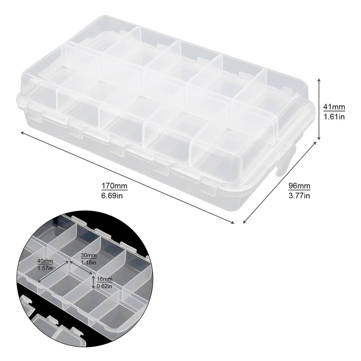 OriGlam Premium 20 Compartments Tackle Boxes, Utility Transparent
