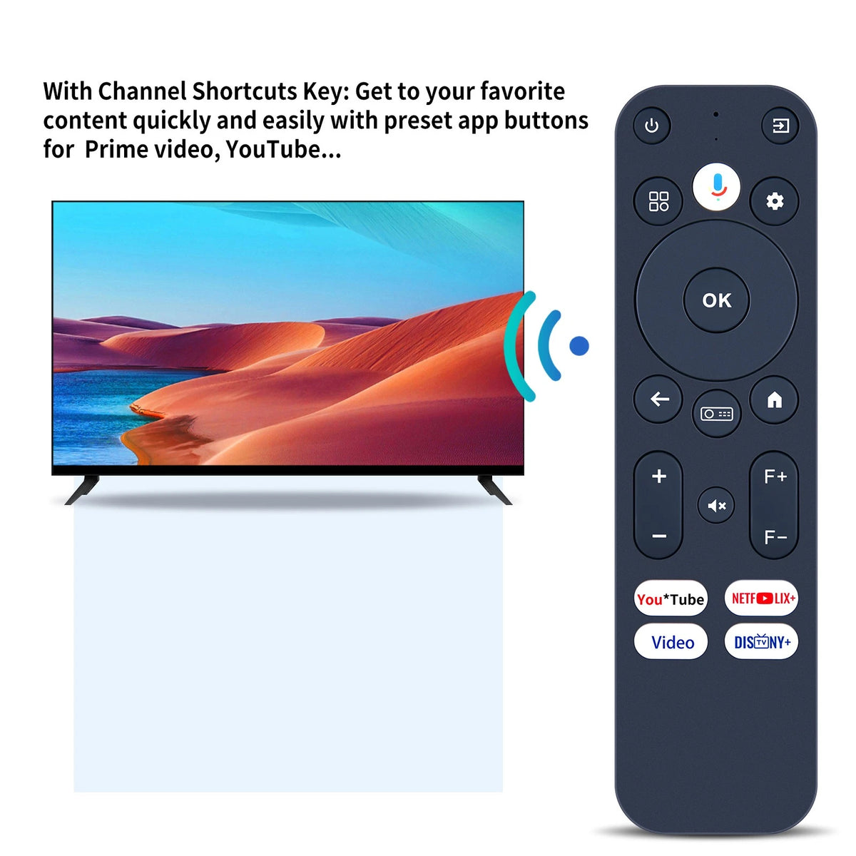 Replacement Remote Control For ETOE Whale Pro Android TV Projector Voice