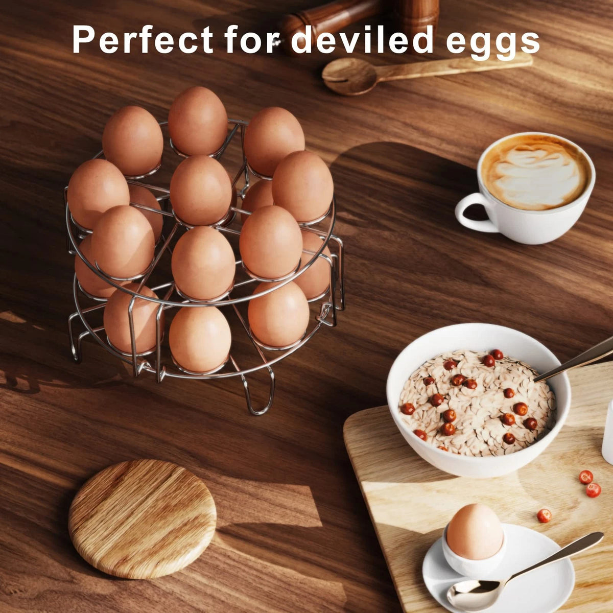 GSlife Egg Steamer Rack - Stainless Steel Trivet for 8 Quart Silver-2 Pack