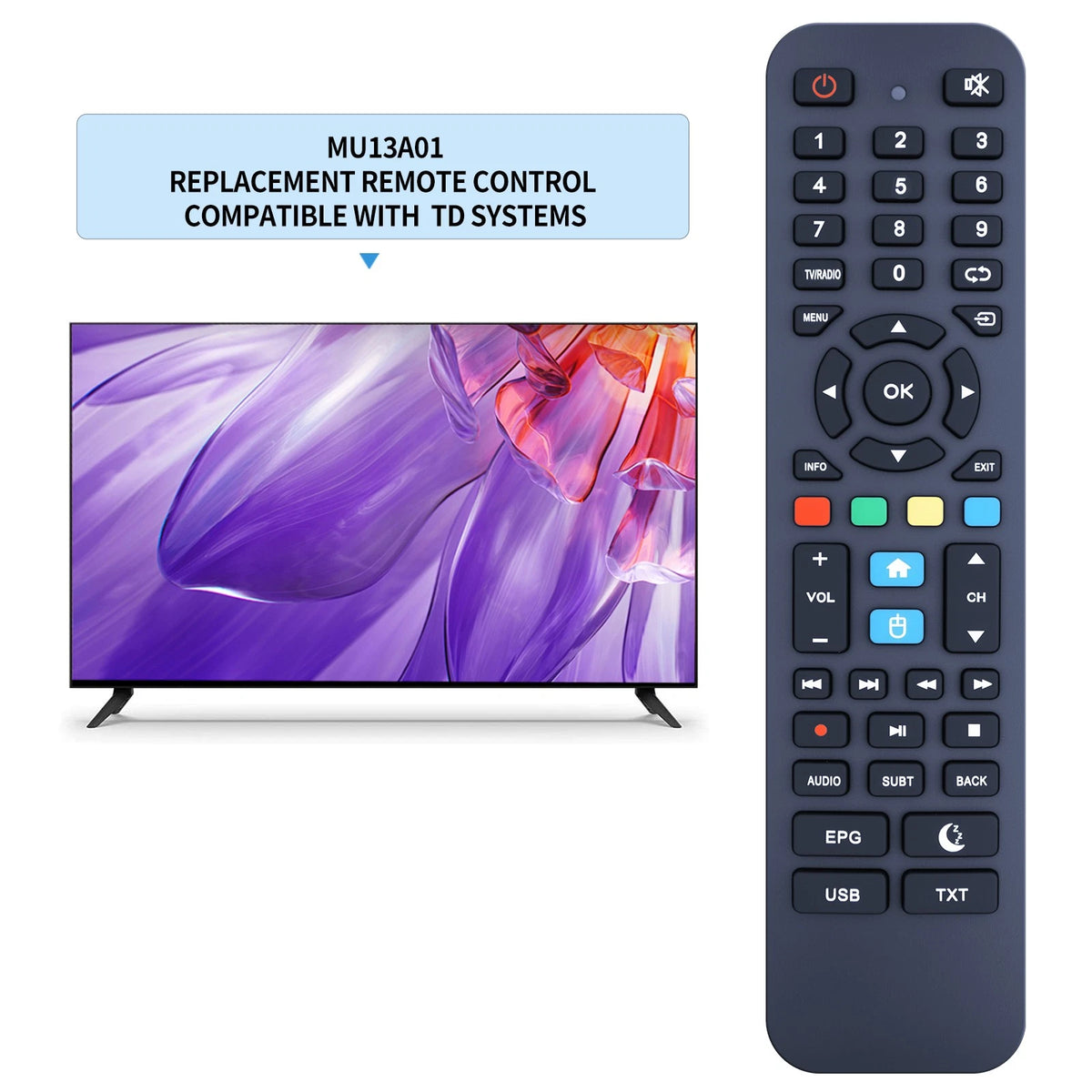 Replacement Remote Control For TD Systems MU13A01