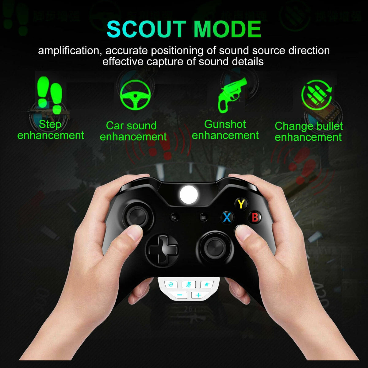 Black ABS Gamepad Stereo Headset Adapter Converter For Xbox One Controller