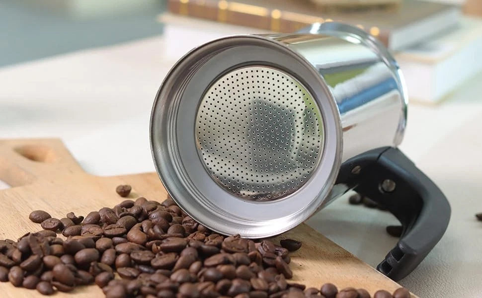 Sivaphe 9 Cup Stovetop Espresso Coffee Maker Replacement 9 cup, Sliver+White