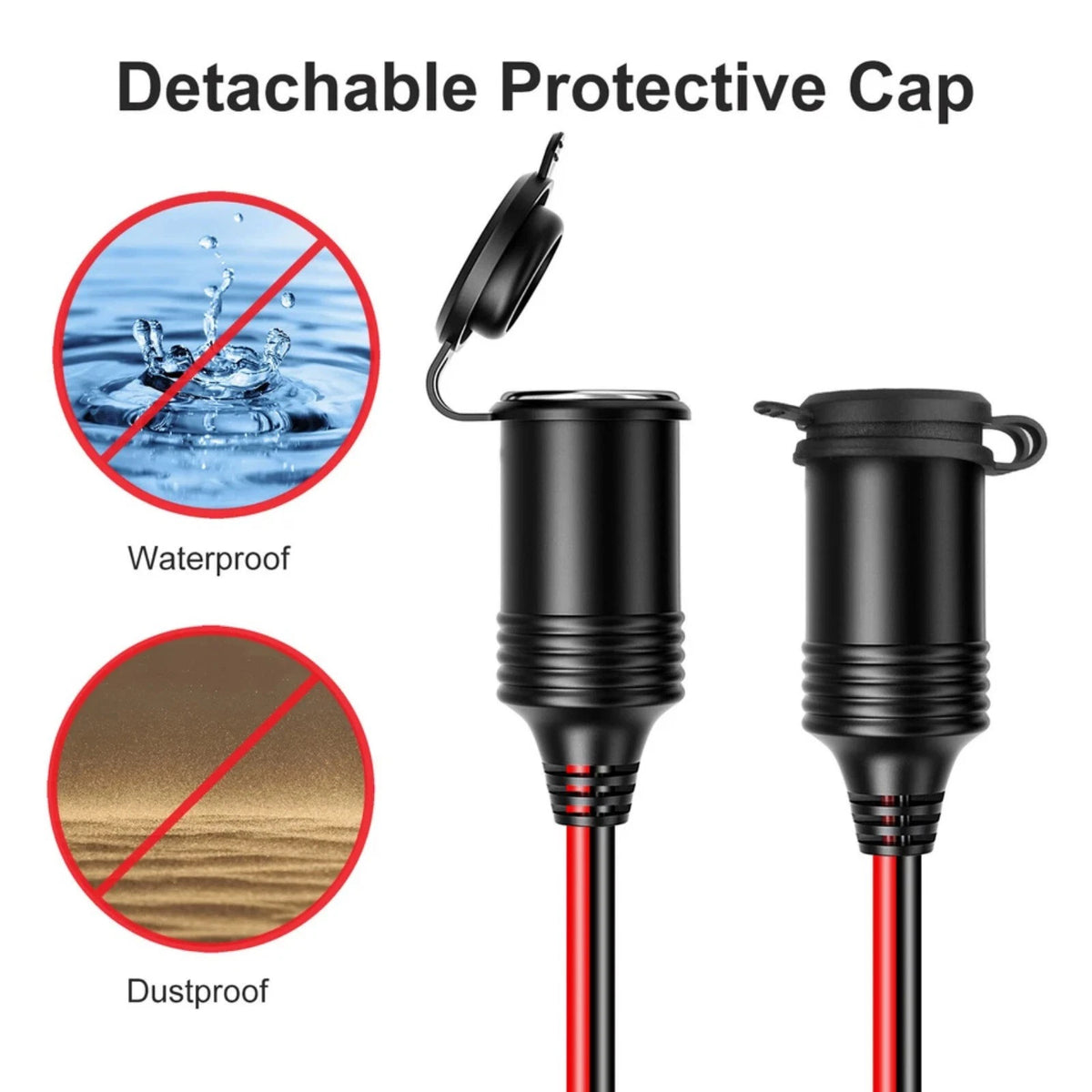 13FT 15A 12V-24V Cigarette Socket Extension 16AWG 240W for Bus Pickup Truck