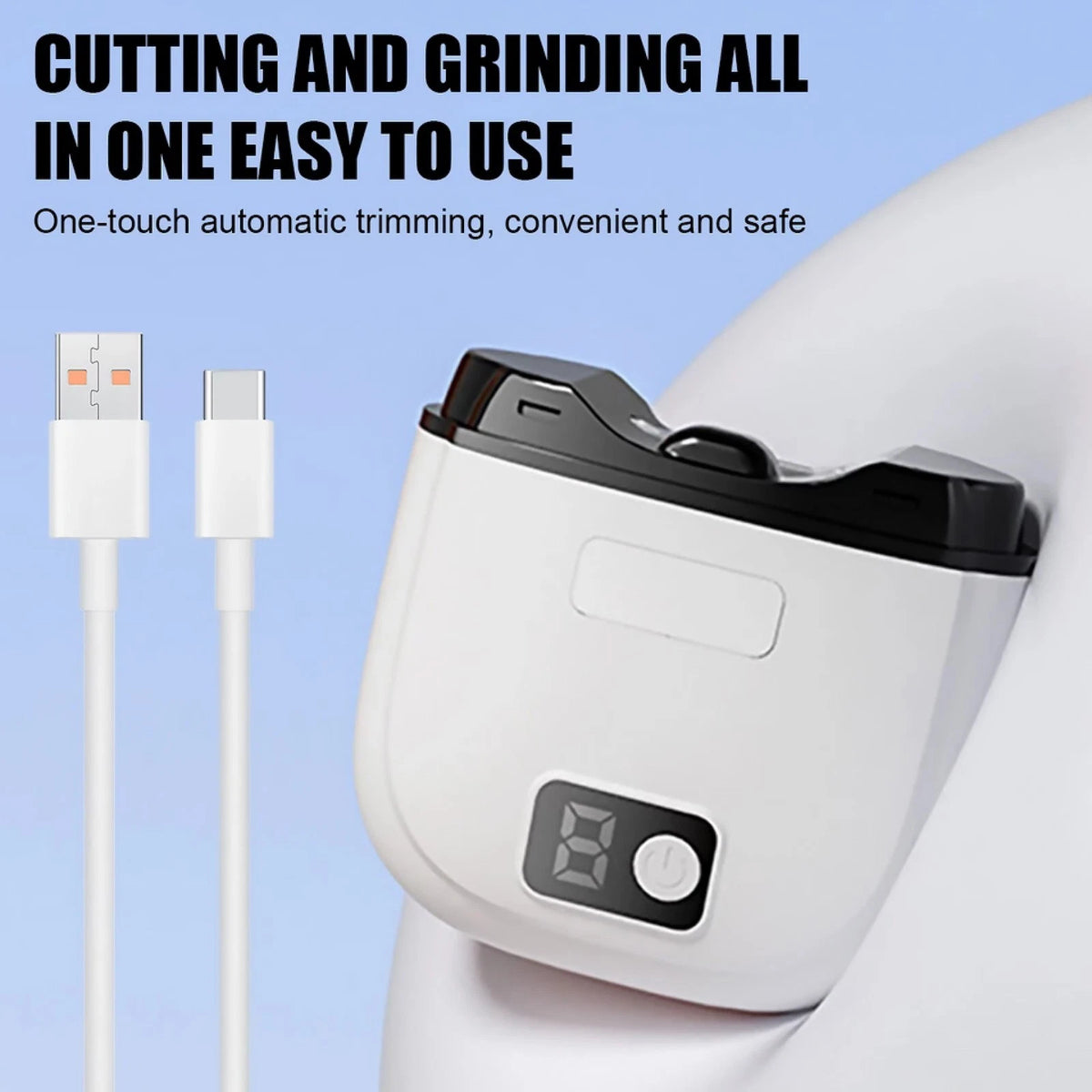 Automatic Nail File Grinder with 3 Gears Digital Display Safe for Elderly Use