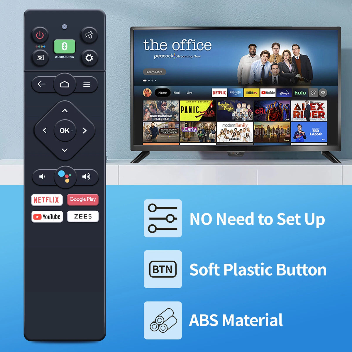 XT-43FHD4S Voice For Sanyo 43 inch LED Full HD TV 2020 Model Remote Control