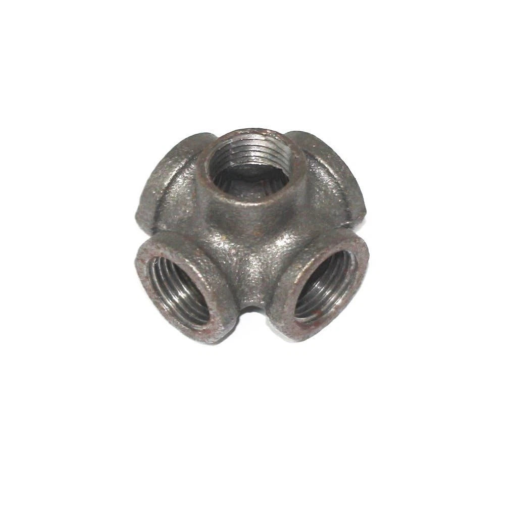 LONG TAO 1/2" Pipe Fitting Industrial Steel Gray Outlet Cross Female 5, black