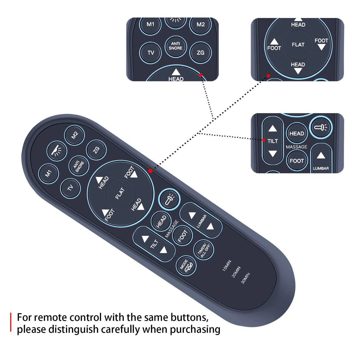 Replacement Remote Control For iDealBed 4iT Custom Adjustable Bed Base