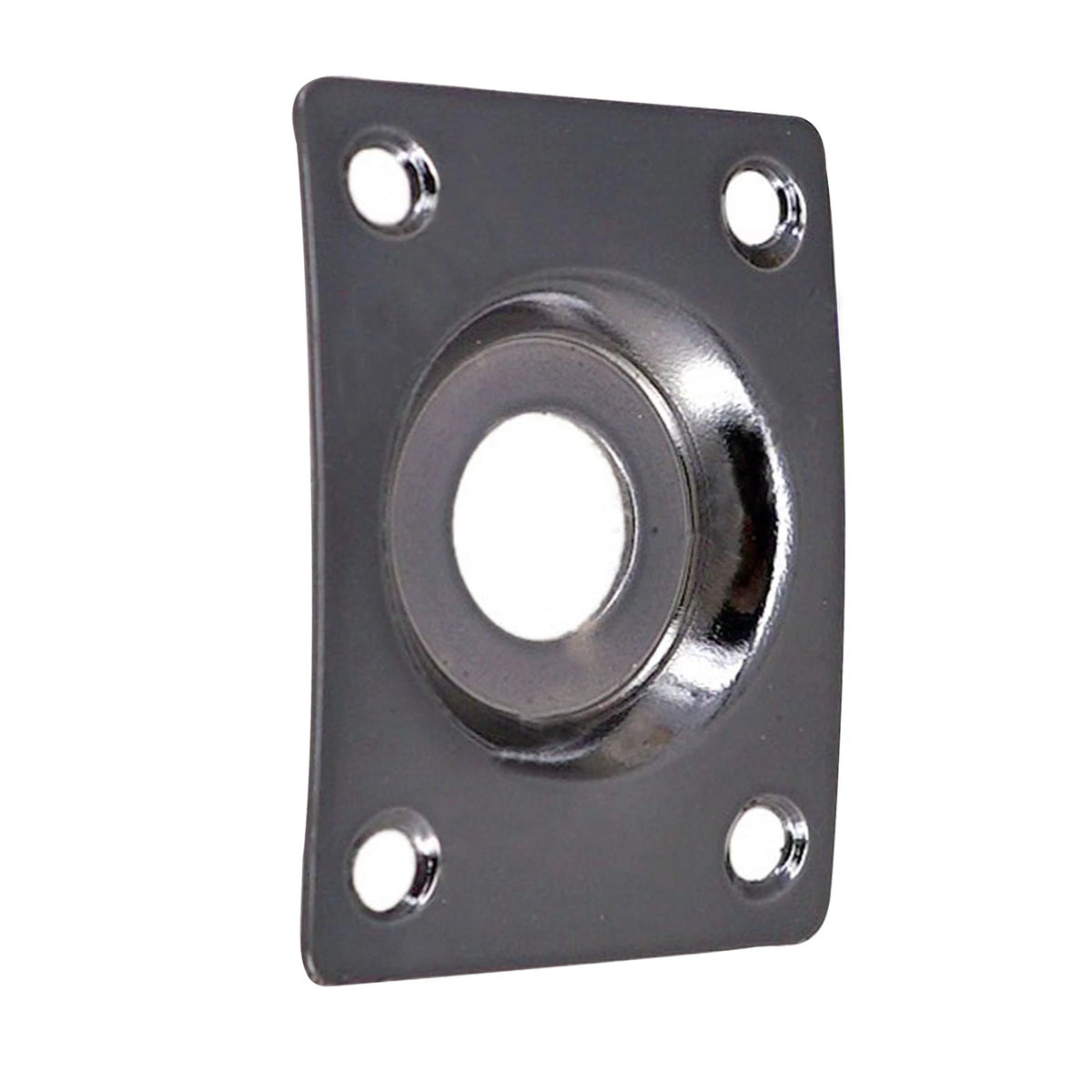 Black Guitar Output Metal Jack Plate Square W/ Screws for Electric Bass Guitar d