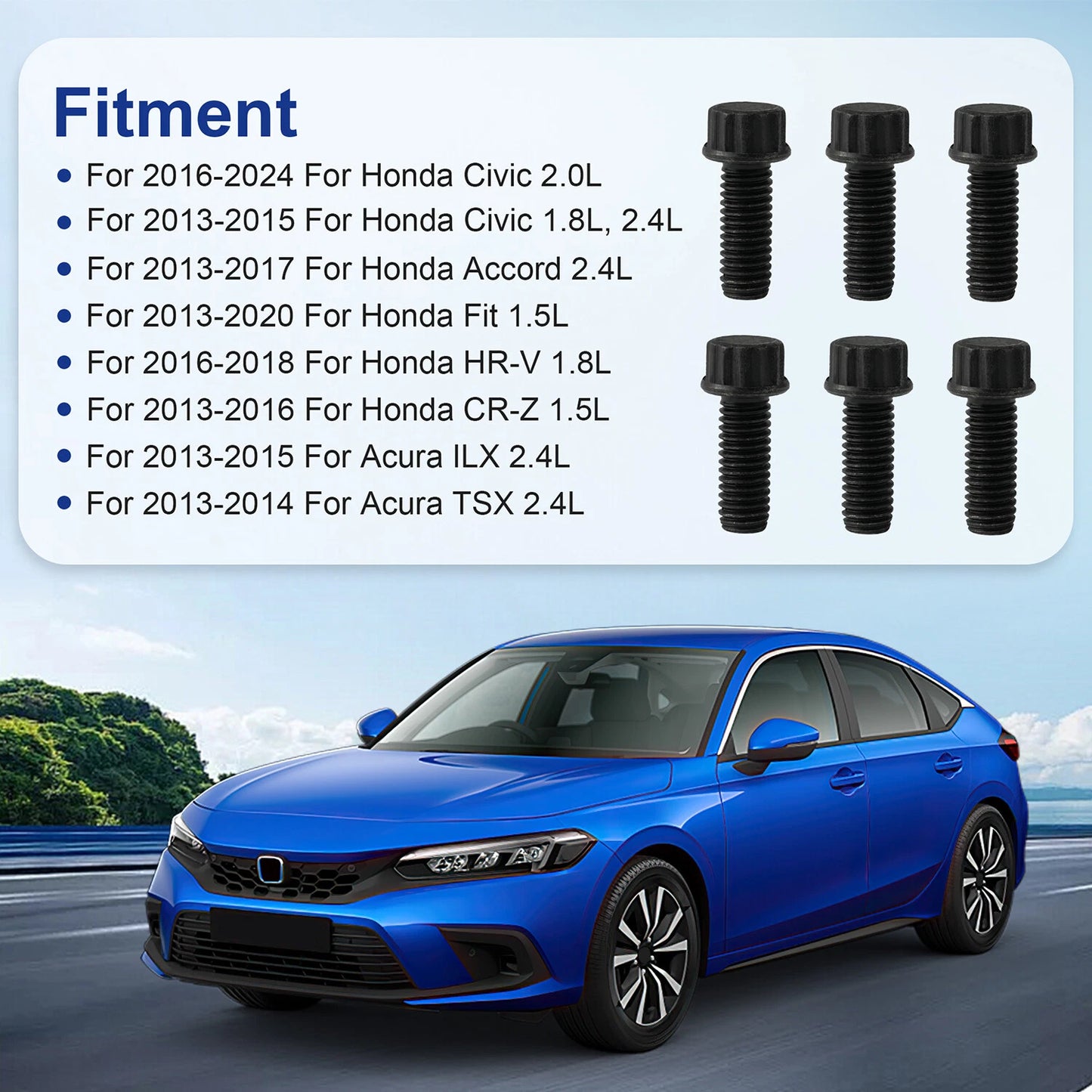 6Pcs Pressure Plate Bolt Set For Honda Accord Civic For Acura ILX TSX D B F K H