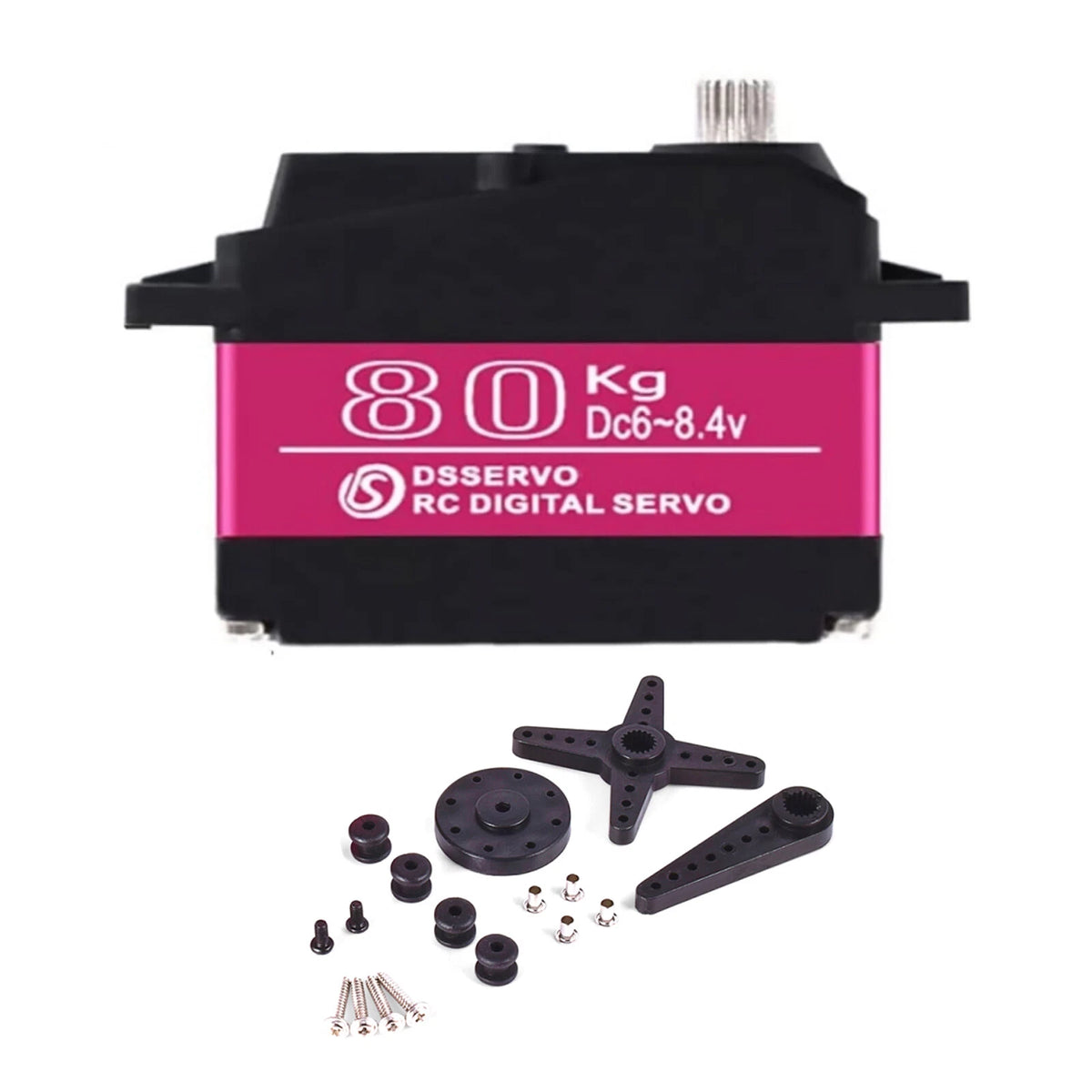 1x High Torque Waterproof 80KG Digital Servo With 18T Servo Arm for 1/5 RC Car