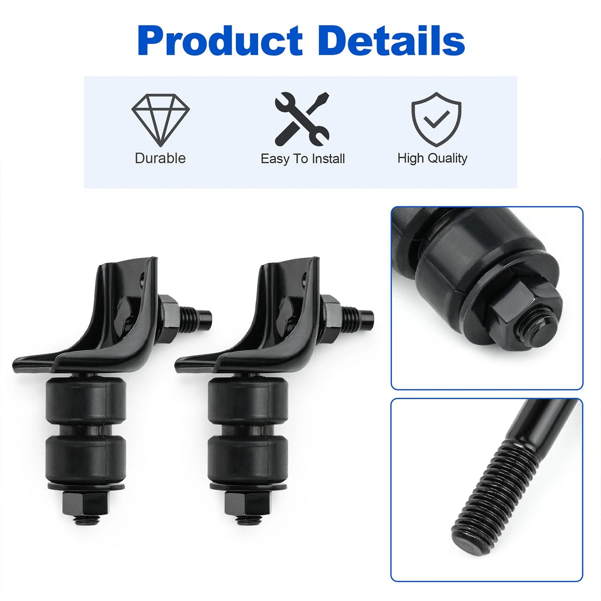 2-piece front bumper side bracket kit for Toyota Pickup 1989-1995, 52145-89102 / 90540-08018