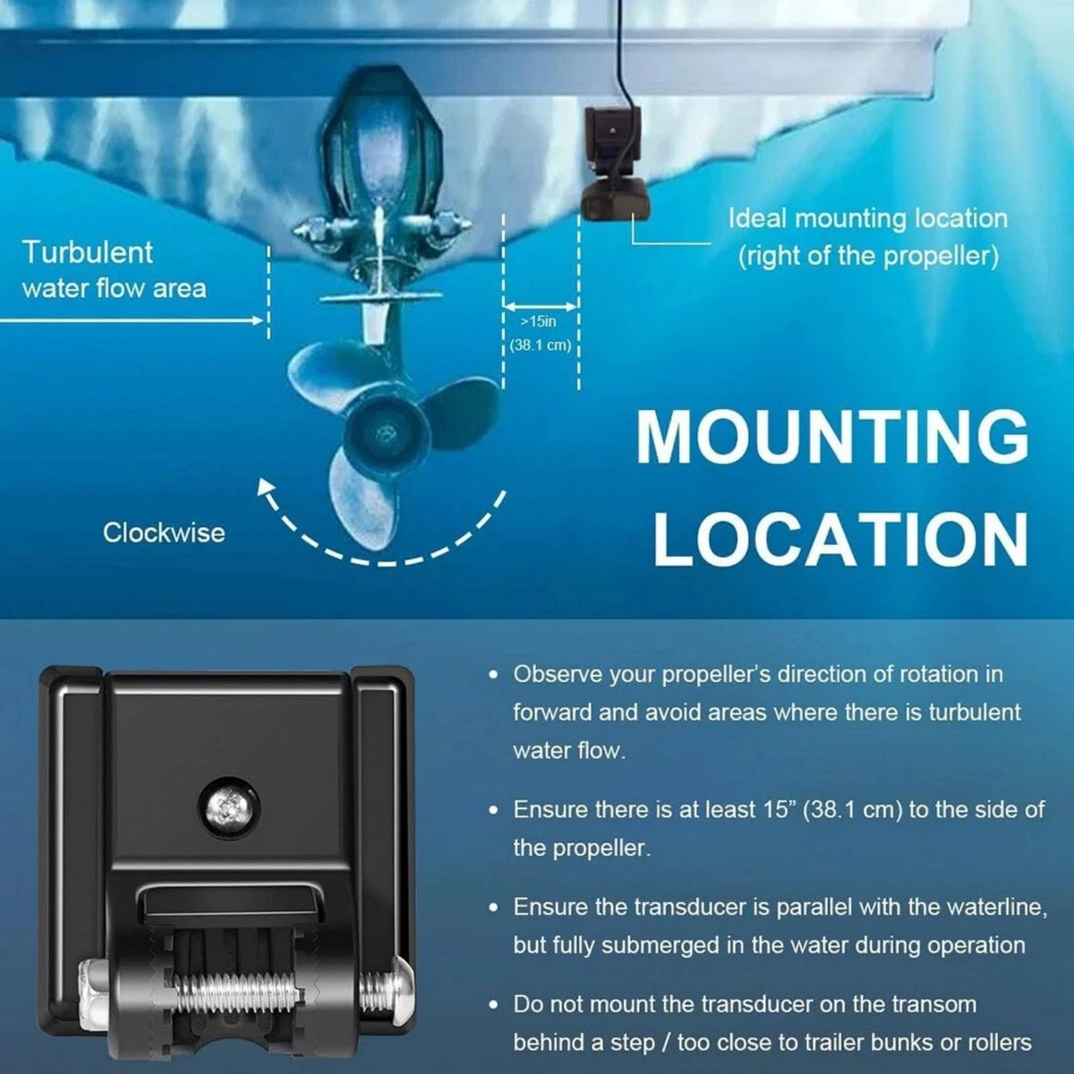 For Humminbird MHX Model Transducer Mounting Bracket Kit Replacement 7400931