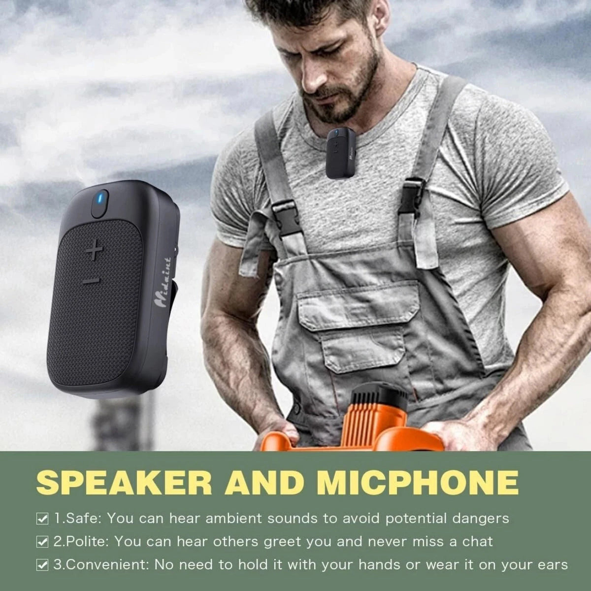 Wearable Bluetooth Speaker Clip On Shirt Bag Easy Glove Controls Clear Sound