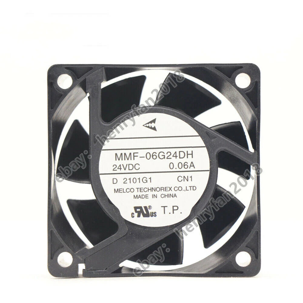 MELCO MMF-06G24DH-CN1 DC 24V 0.06A 60*60*25MM 2-wires Inverter Cooling Fan